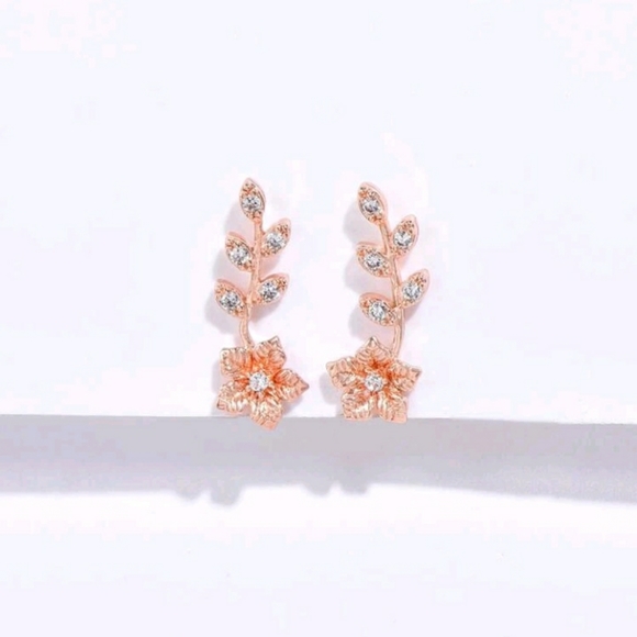 2/$29 Rose Gold Rhinestone Earrings - Picture 4 of 5